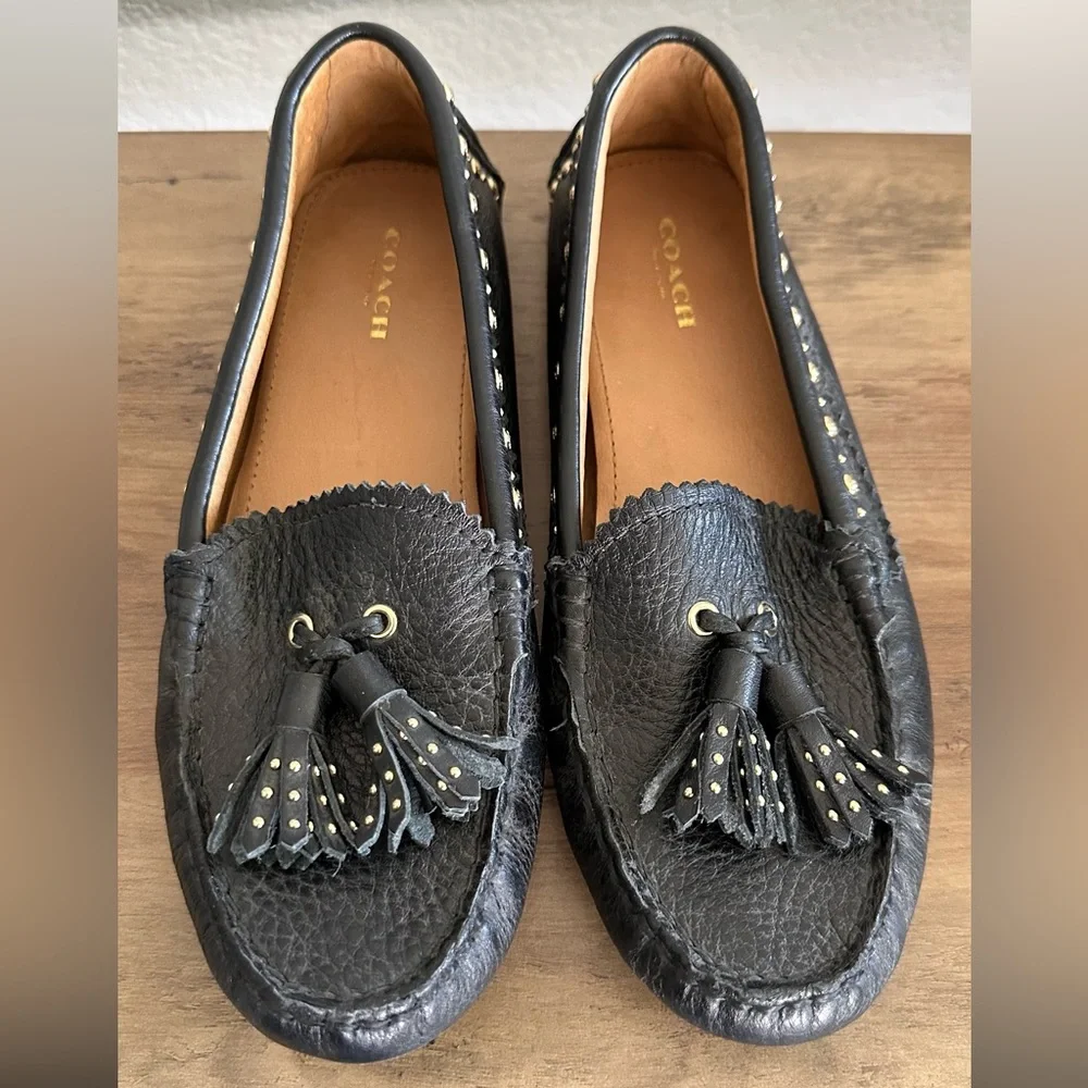 Coach Norfolk Black Leather Loafers
